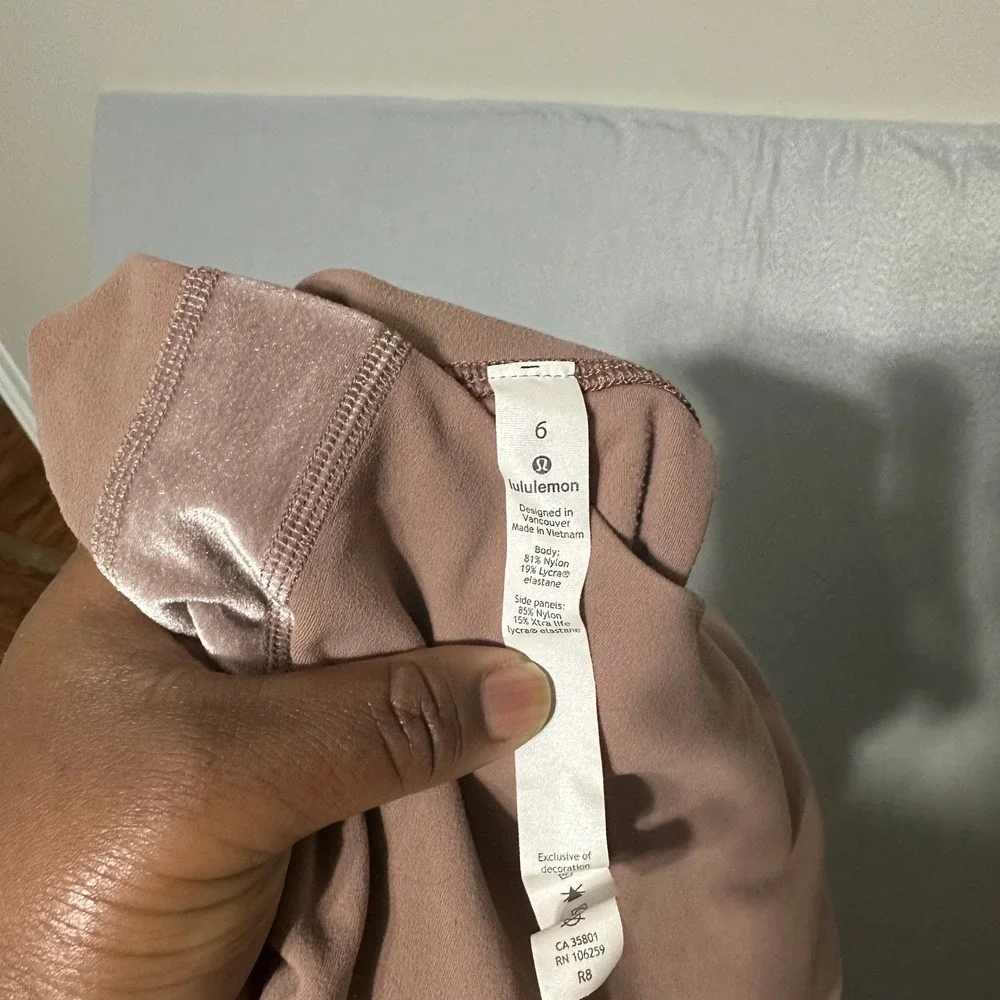 Lululemon Wunder Under High-Rise Tight Velvet Stripe Mauve Rosewood Womens 6